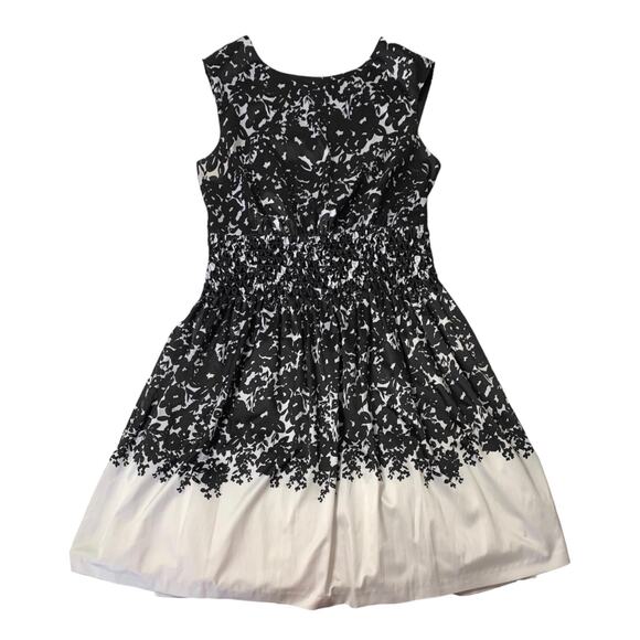 JESSICA SIMPSON Black White Floral Sleeveless Formal A-Line Dress Size 12 - Picture 8 of 11